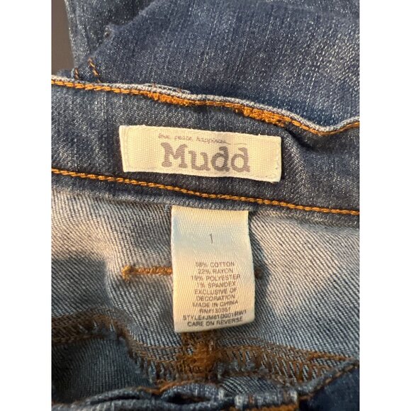 Vintage Y2k Mudd Blue Denim Jeans Slim Fit Straight Leg Size 1 Juniors Estate - Picture 6 of 6